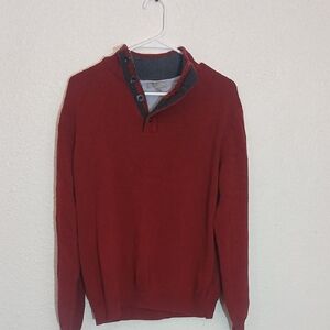 Make Offer Grayson & Dunn Red Zip Up Sweater with Stand-Up Collar